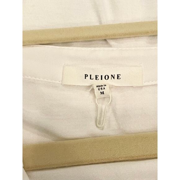 Pleione Ivory Short-Sleeve High-Low Split-Neck Mixed-Media Tee Size Medium - Picture 7 of 7